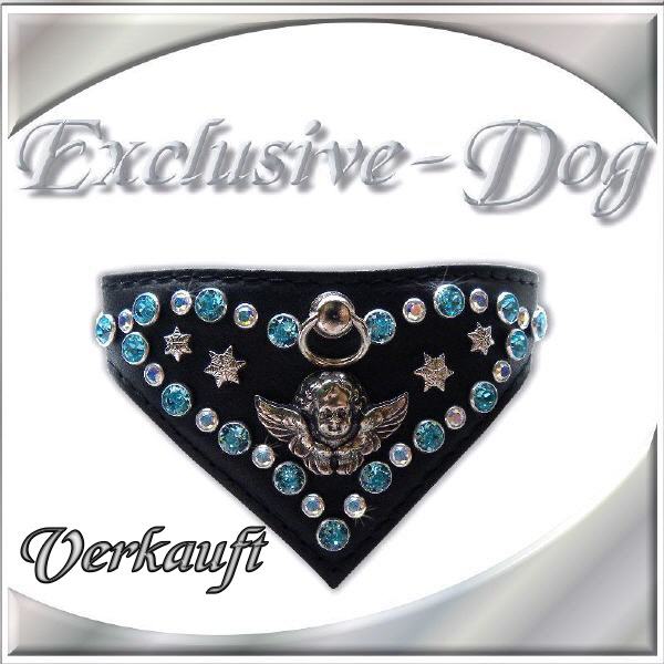 Unikat Strass Leder Hundehalsband Strasshalsband